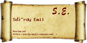 Sárdy Emil névjegykártya